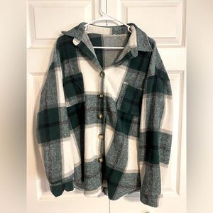 Green flannel jacket